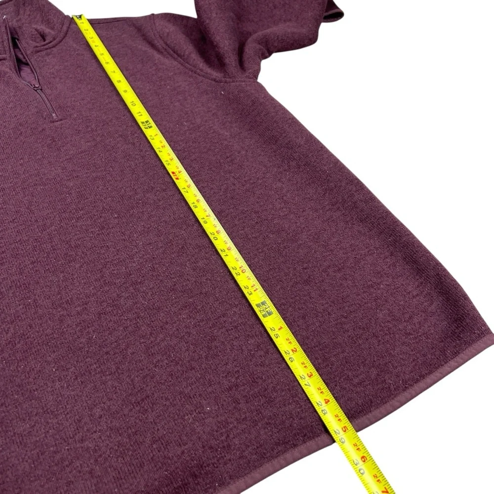 J Crew Authentic Fleece Sweater‎ Mens Large Eggplant Purple Quarter Zip Pullover